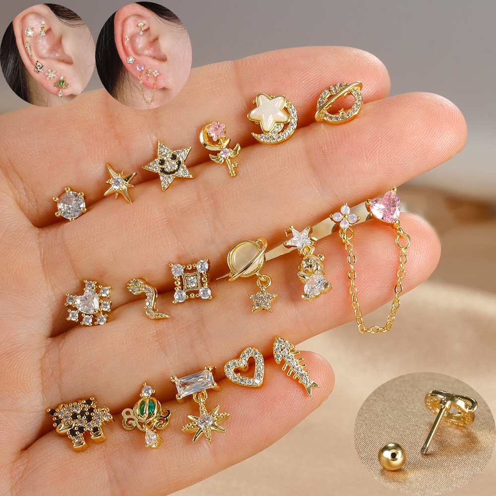 1pc Cartilage Ear Piercing Ear - Body Jewelry Surgical Steel 评论和价格