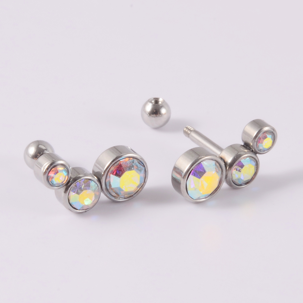 2PCS 361 Surgical Steel Crysta - Body Jewelry Surgical Steel 评论和价格