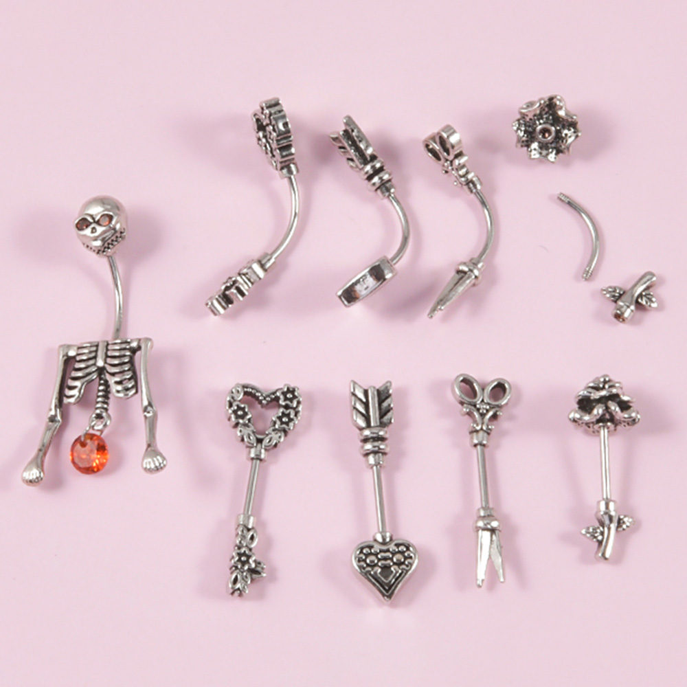 1PC Vintage Surgical Steel Ske - Body Jewelry Surgical Steel 评论和价格