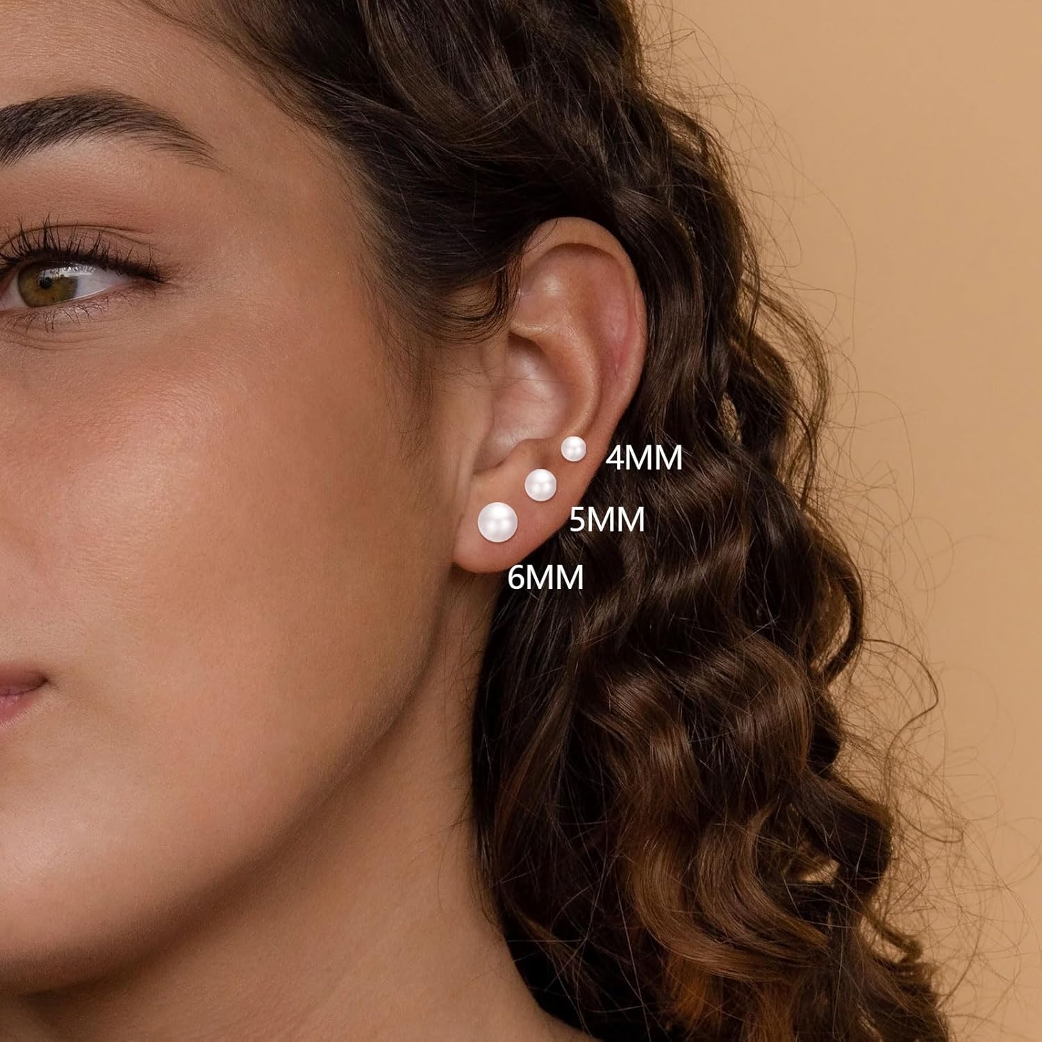 3 Pairs Tiny Pearl Stud Earrin - Body Jewelry Surgical Steel 评论和价格