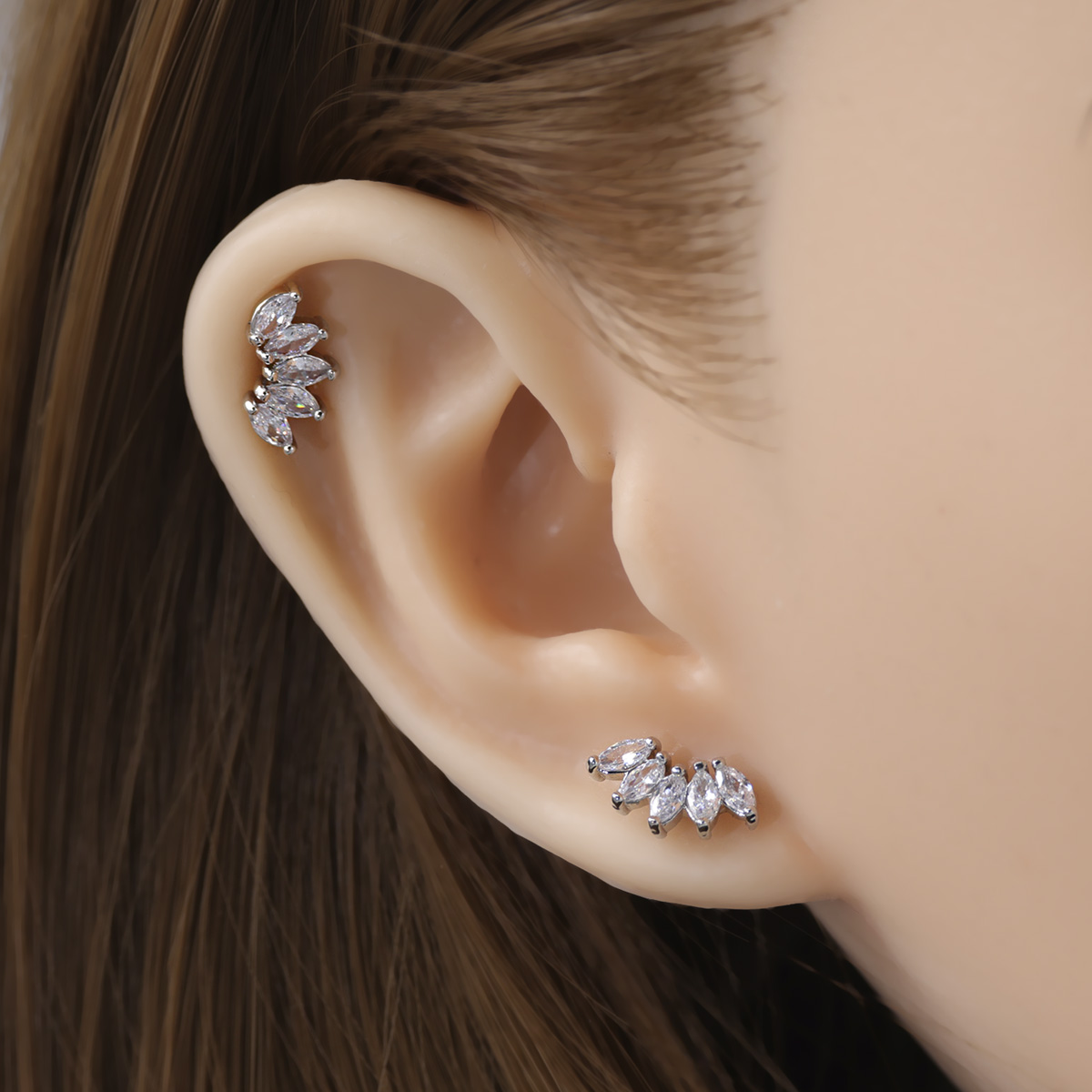 2pcs Cartilage Earrings Stud F - Body Jewelry Surgical Steel 评论和价格