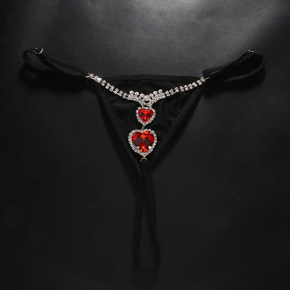 Sexy Red Crystal Heart Thong G - Body Jewelry Retainers 评论和价格